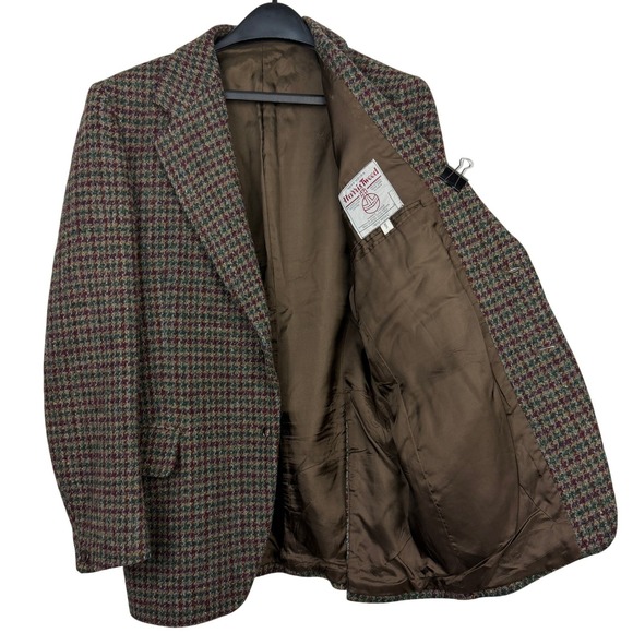 Harris Tweed Other - VTG Burleigh HARRIS TWEED Blazer Men 42 Wool Sport Coat Jacket Brown Check *read